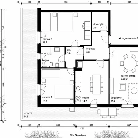 Διαμέρισμα Casa Genziana - Ampi Spazi, Terrazza, Parcheggio, Ac *